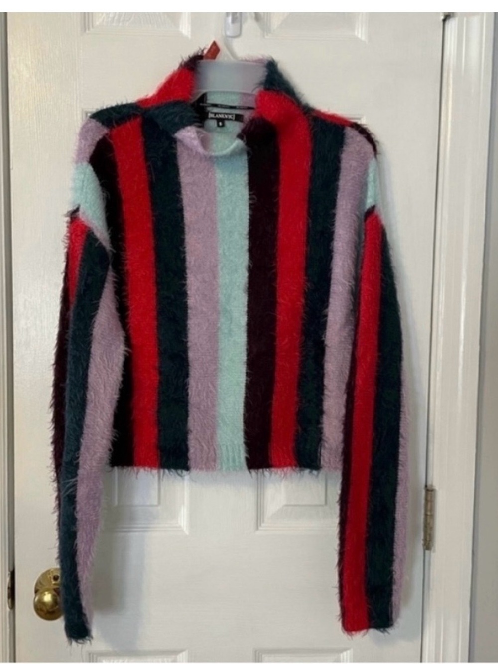 Blank NYC Fuzzy Striped Sweater